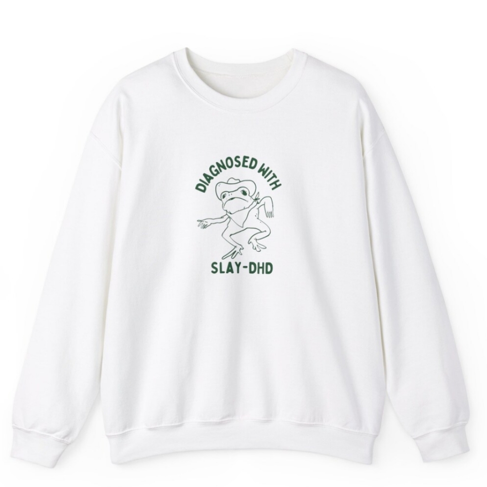 Diagnosed with slay Sweatshirt, Size S, White